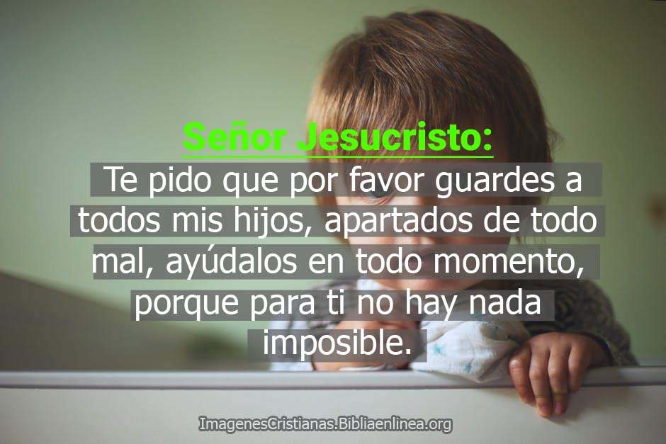 Imagenes con oraciones por los hijos proteccion