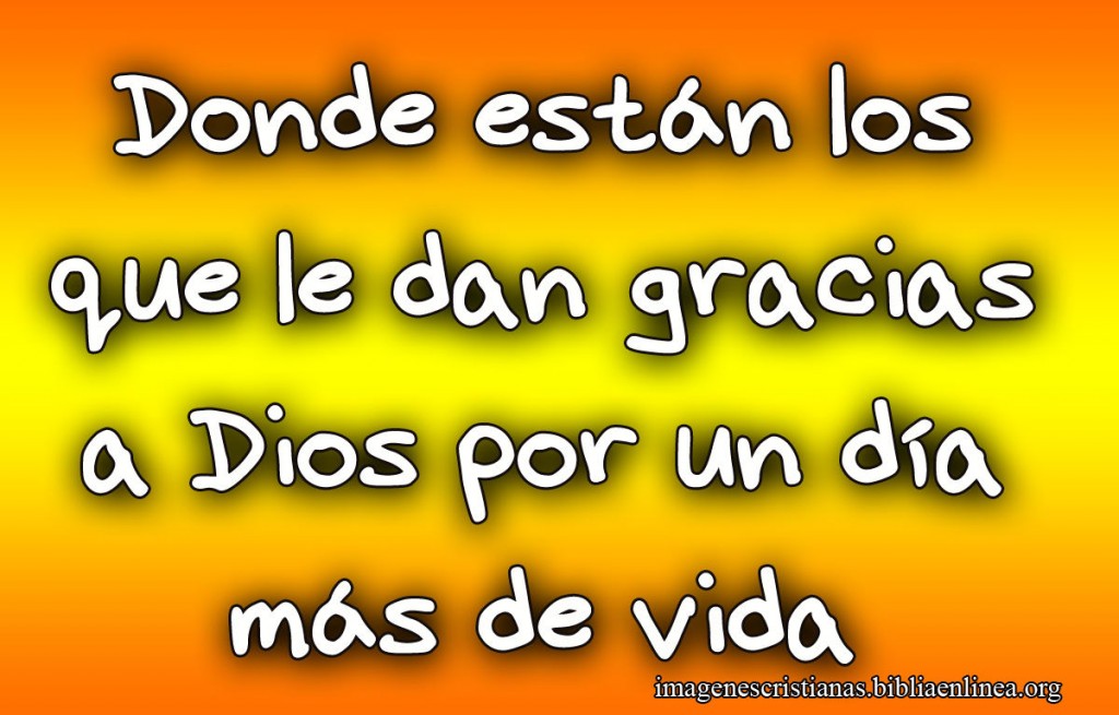 Donde estan los que le dan gracias a Dios